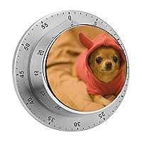 Funny Dog with Hoodie 60 Minute Visual Timer Kitchen Timer Countdown Timer Clock for Cooking Meeting Learning Work
