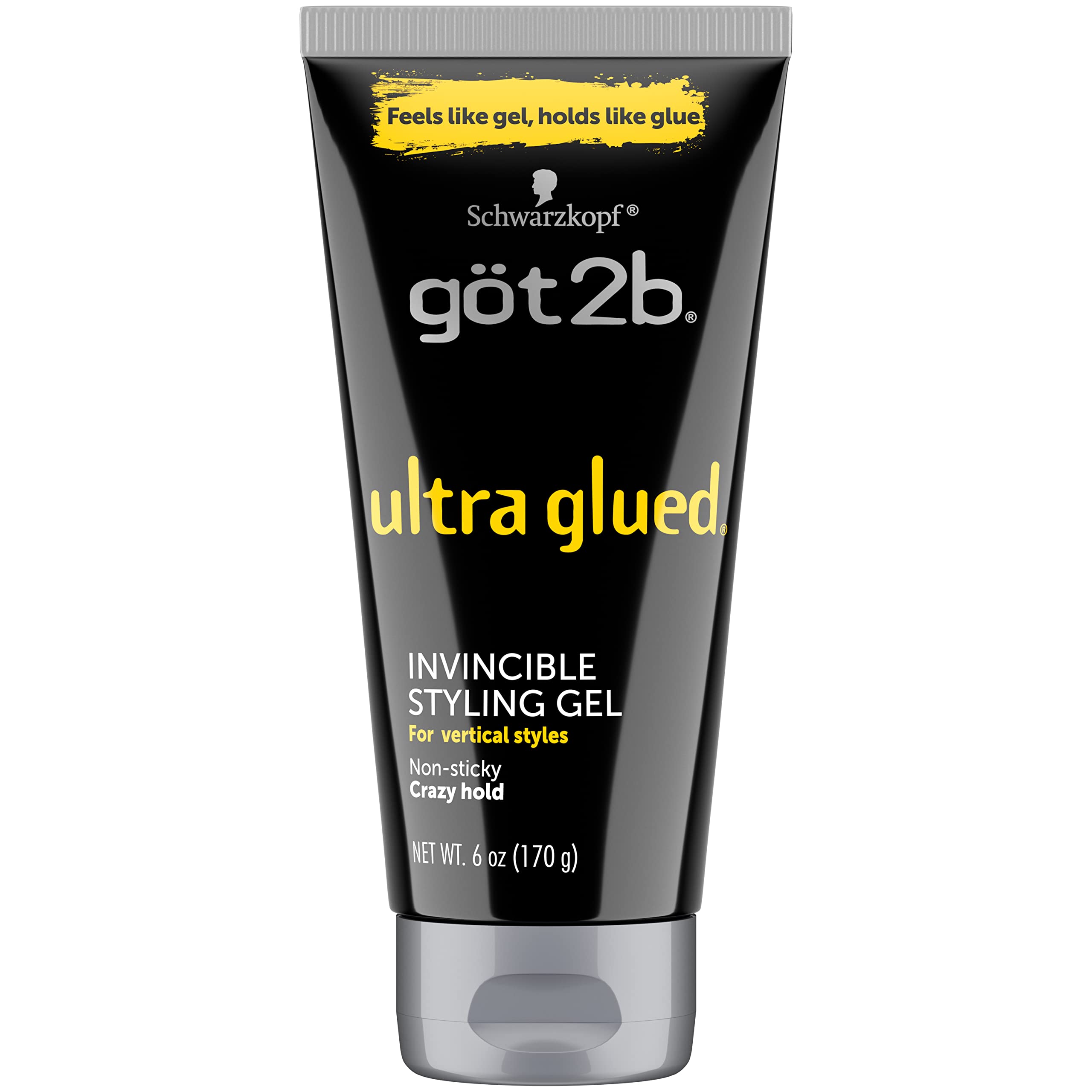 Got2B Ultra Glued Invincible Styling Gel 2 6oz tubes + 1 Travel 1.25oz tube