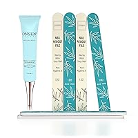Onsen Secret Cuticle Conditioner Serum 1oz + Professional Japanese Nail File Double Sided 120/180 Grit 6pcs. Cuticle Oil Nail Care Serum That Sooth, Repair & Strengthen Cuticles & Nails + 6 Nail Files