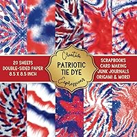 Patriotic Tie Dye, Red White and Blue Patterned Double-Sided 8.5