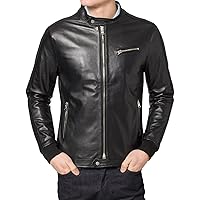 Men's Leather Jacket Stylish Genuine Lambskin Motorcycle Bomber Biker MJ77
