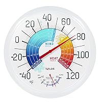 Taylor Wind Chill/Heat Index Thermometer & Hygrometer, 13.25 Inch