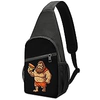 Bigfoot Carrying Taco Crossbody Sling Backpack Adjustable Straps Chest Bag for Hiking Traveling Outdoors