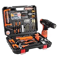 Power Tools Combo Set, LEButton Tool Set with 60 Pieces Accessories Tool Box and 16.8V Cordless Drill Set for Home Cordless Tool Set