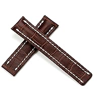 22mm/24mm Leather Strap Watch Band For Breitling Navitimer Transocean BA57 A193701 760P2