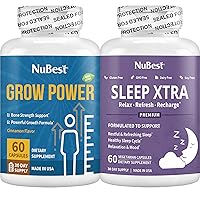 NuBest Bundle: [Sleep Better & Grow Taller] of Grow Power for Children (10+) and Teens 60 Capsules & Sleep Xtra - Supports Healthy Sleep for Children (10+) and Adults - Sleep Aids Supplement