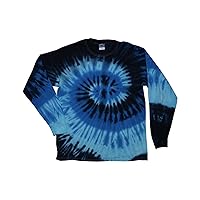Tie-Dye Adult 5.4 oz. 100% Cotton Long-Sleeve T-Shirt M BLUE OCEAN