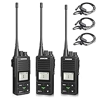 SAMCOM FPCN10A Two Way Radio Rechargeable Business UHF Handheld Walkie Talkie Long Range Radio with Double PTT, 3 Packs