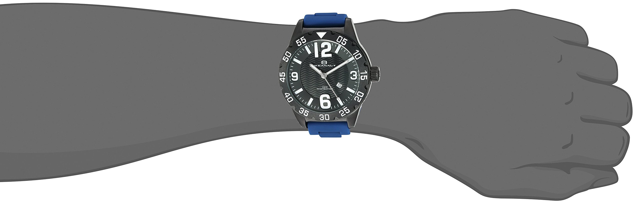 Oceanaut Men's 'Aqua One' Quartz Stainless Steel and Silicone Watch, Color:Blue (Model: OC2713)