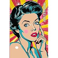Pop Art Notebook: Medium 6x9 Inch, 120-Page College Ruled Notebook for Teens and Adults with Glance Finish