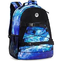 Choco Mocha Boys Galaxy Backpack for Elementary Middle School, Blue Large Backpack for Kids Teen Boys, 18 Inch