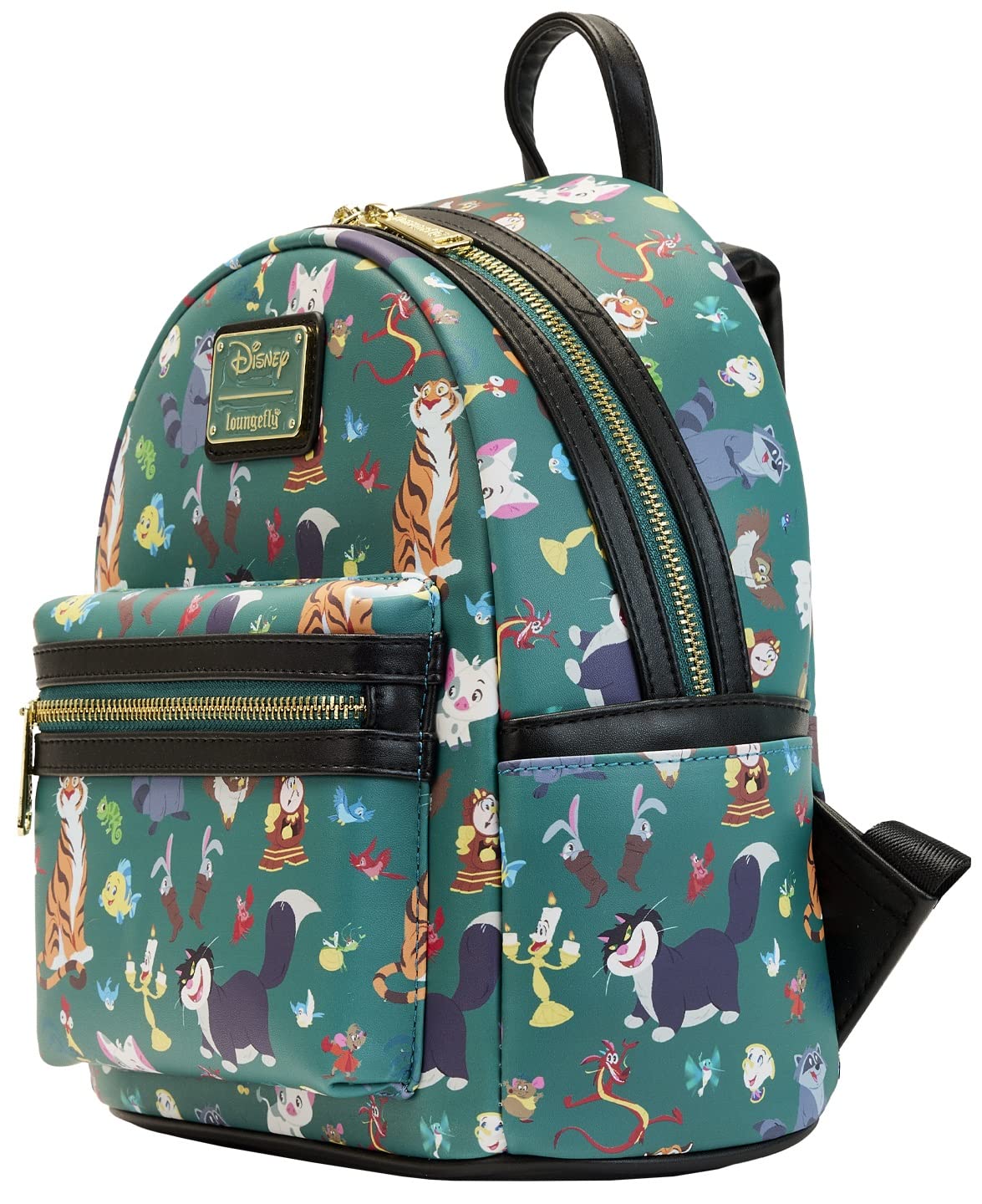 Loungefly Disney Princess Sidekicks All Over Print Mini Backpack Bag Wallet
