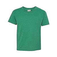 Fruit of the Loom HD Cotton Youth Short Sleeve T-Shirt XS Retro Heather Green