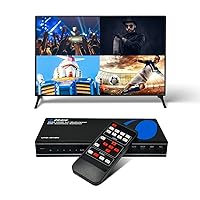 OREI 4K Multi HDMI Viewer Quad 4 in 1 Out, Switcher 4 Ports Seamless IR Remote Support 4K @ 60Hz 1080P for PS4/PC/DVD/Security Camera, HDMI Switch Optical Audio L/R Output - UHD-401MV