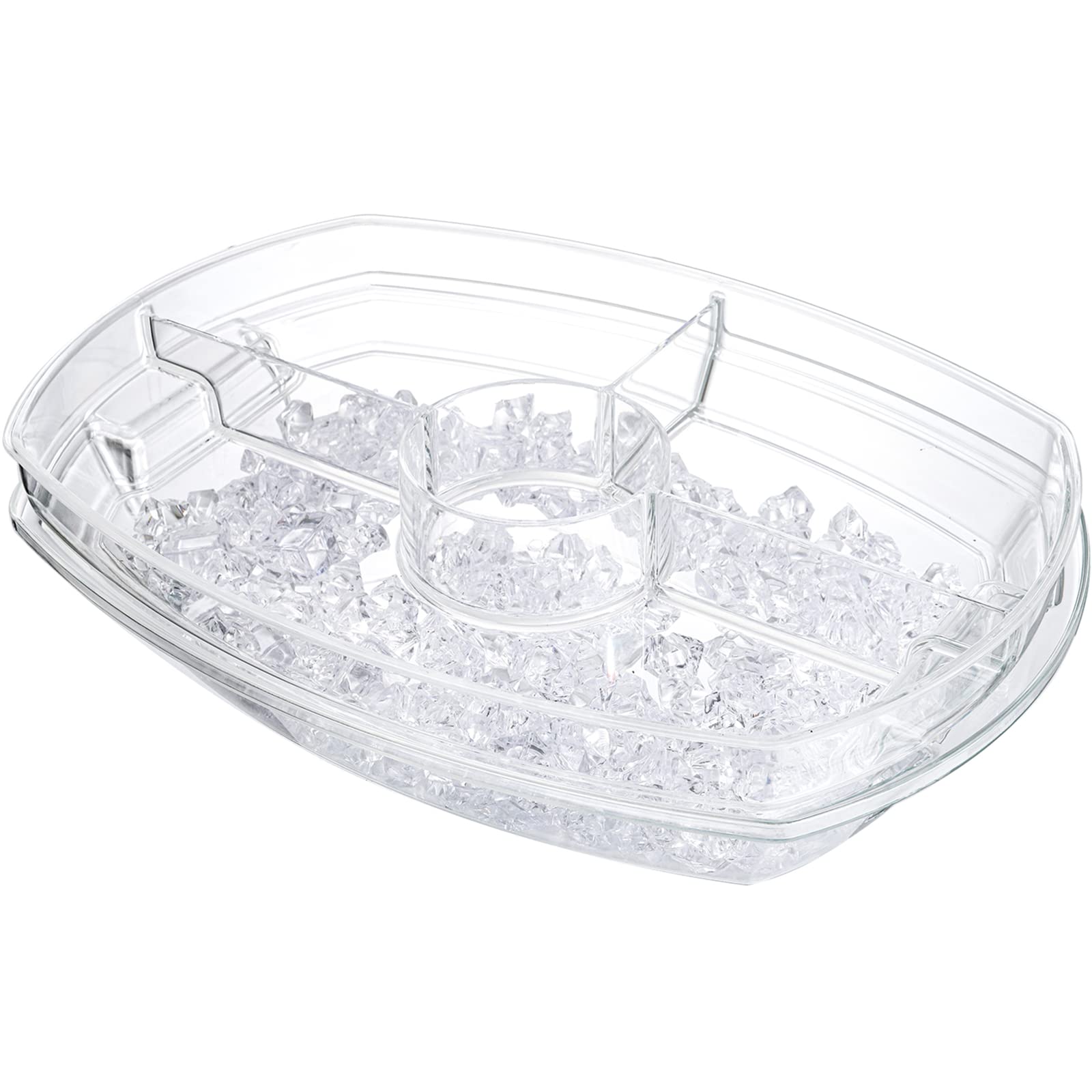 Mua DEAYOU Section Ice Serving Tray, Cold Serving Tray with Flip-Lid for Party  Food, Outdoor Serving Platter Dish with Ice Cooling Tray for Appetizers,  Fruits, Vegetables, Salads, Picnic, Snack trên Amazon