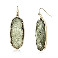 POMINA Fashion Statement Resin Oval Teardrop Dangle Earrings for Women Colorful Sparkle Faceted Crystal Glass Dangle Drop Earrings