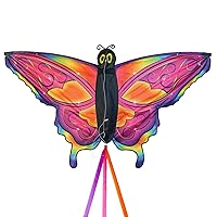 In the Breeze 3382 — Fancy Butterfly Kite — Colorful Easy-Flying Kite with Color-Coordinated Tails, Kite Line Included