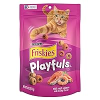 Purina Friskies Playfuls With Salmon and Shrimp Flavor Cat Treats - (Pack of 6) 6 oz. Pouches