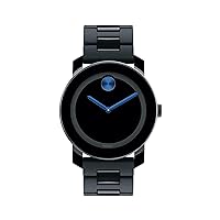 Movado Men's BOLD TR90 Watch with a Sunray Dot Black Dial, Black/Blue (Model 3600099)