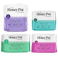 Herbal Liner & Pads for Women - Essentials Bundle - Organic Cotton Cover, Infused w/Essential Oils for Cooling Effect, & Ultra-Absorbent Pulp Core. Feminine Care Products