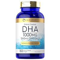 Carlyle DHA Supplement 1000mg | 180 Softgels | 1240mg Omega-3 | Non-GMO, Gluten Free