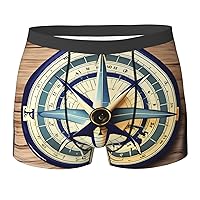 NEZIH Maritime Sailboat Compass Print Mens Boxer Briefs Funny Novelty Underwear Hilarious Gifts for Comfy Breathable