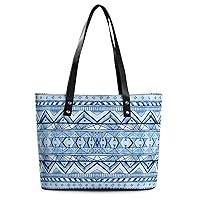 Womens Handbag Geometric Pattern Leather Tote Bag Top Handle Satchel Bags For Lady