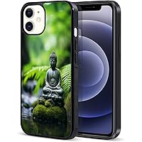 for iPhone 13ProMax for Apple iPhone 13ProMax for iPhone 13 Pro Max 6.7 inch Shockproof Protective Case Cover Wooden Buddha Sits Surrounding Nature