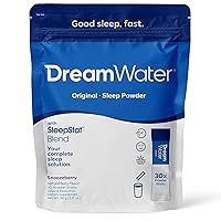 Dream Water Sleep Aid Powder; Melatonin 5mg, GABA, 5-HTP; Natural Flavors; Helps You to Fall Asleep, Fast, and Wake Refreshed; Snoozeberry, 30-Count