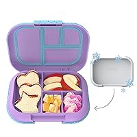 Bentgo® Kids Chill Leak-Proof Lunch Box - Confetti Design; Included Reusable Ice Pack Keeps Food Cold; 4-Compt. Container; Microwave/Dishwasher Safe; 2-Year Warranty (Confetti Edition - Vivid Orchid)