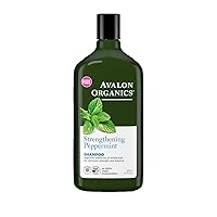 Avalon Organics Strengthening Peppermint Shampoo, 11 oz. (Pack of 3)