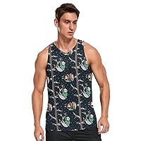 Mens Tank Top Quick Dry Sports Sleeveless Tees Summer Novelty Print Vest