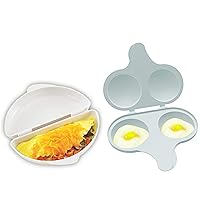 Nordic Ware Easy Breakfast Set - Omelet Pan and 2 Cavity Egg Poacher (Microwaveable)