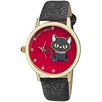 Betsey Johnson Women's Watch - Vegan Leather Strap Glitter Wristwatch, Quartz Movement