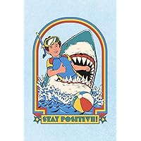 Stay Positive Shark Journal - Gratitude Practice, Mental Health Gift for Men, Women, 113 Lined Pages, 6 x 9 Inches