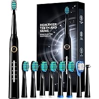 Electric Toothbrush for Adults with 8 𝐁𝐫𝐮𝐬𝐡 𝐇𝐞𝐚𝐝𝐬, Sonic Electric Toothbrush with 40000 VPM Deep Clean 5 Modes, Rechargeable Toothbrushes Fast Charge 4 Hours Last 30 Days