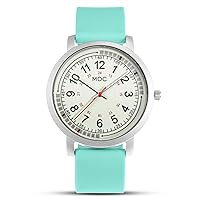 MDC Glow in The Dark Nurse Watches for Women, Nursing Watch with 15 Second Intervals Quadrant Pulse Ring, 5ATM Waterproof Analog Wristwatch, Silicone Band