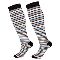 Fit Compression Socks For Women Knee High for Teens Watercolor Blue Brown