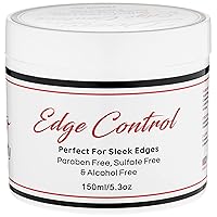 Organic Edge Control Hair Styling Gel, 5.3 oz, 48hr Hold, For All Hair Types, Naturally Scented, Non-Flaky- No Residue, Damage Free Hair