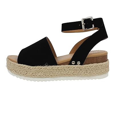 Soda Women's Open Toe Halter Ankle Strap Espadrille Sandal