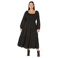 Madewell womens Plus Lucie Tiered Midi Dress in Dot