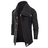 Cardigan For Men Shawl Collar Sweater Cardigans Button Up Knit Cardigan Slim Fit Lightweight Cable Knit Sweaters