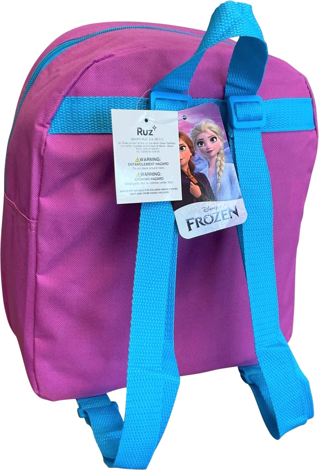 Ruz Frozen Anna And Elsa Toddler Girl 12 Inch Mini Backpack (Pink-Blue)