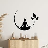 Vinyl Wall Decal Yoga Meditation Room Buddhist Zen Stickers (ig4132) Brown