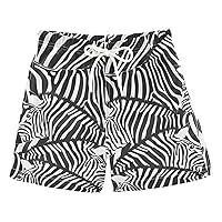 Zebra Black White Boys Swim Trunks Swim Beach Shorts Board Shorts Bathing Suit Beach Vacation