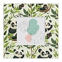Animals Square Picture Frames Can Display 8x8 Inch Photos.With Hooks and Brackets, Pandas Photo Frames Can be Displayed Vertically or Horizontally
