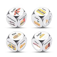 4 PCS Food Dice for Couples Anniversary Steel Gifts for Women Men Steel Gift for 11th Anniversary Date Night Ideas Sweetest Day Gift for Her Husband Boyfriend Easter Christmas Valentines Day Gifts