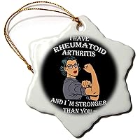 3dRose Inspirational Rheumatoid Arthritis Support Quotes Woman - Ornaments (orn-262481-1)