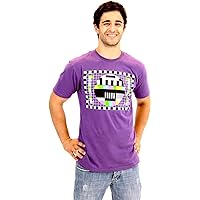 Sheldon Checkered Test Pattern Purple Mens T-Shirt