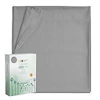 California Design Den Luxury King Size Flat Sheet Only - 100% Cotton, 600 Thread Count, Soft and Breathable Top Sheet, Sateen Weave, Hotel Quality, Featuring Foot Side Indicator - Light Gray